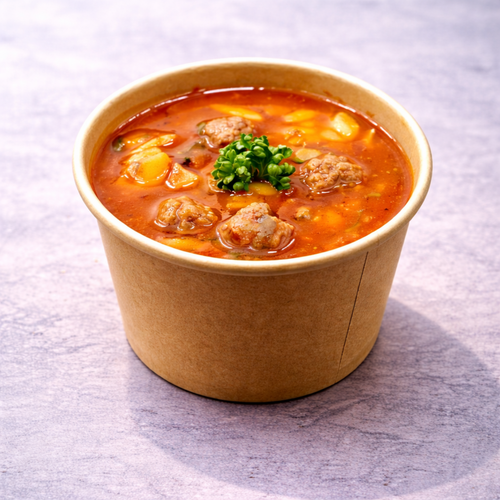 Orzo meatballs soup
